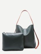 Shein Green Faux Leather Adjustable Tote Bag Set