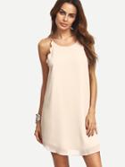 Shein Nude Spaghetti Strap Sleeveless Chiffon Shift Dress