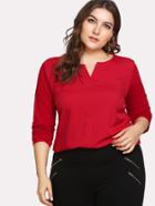 Shein V Cut Neck Solid Tee