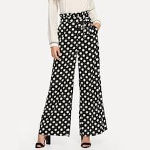 Shein Waist Knot Polka Dot Pants