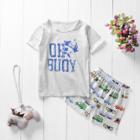 Shein Boys Letter Print Tee With Car Print Shorts