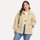 Shein Plus Dual-pocket Teddy Coat