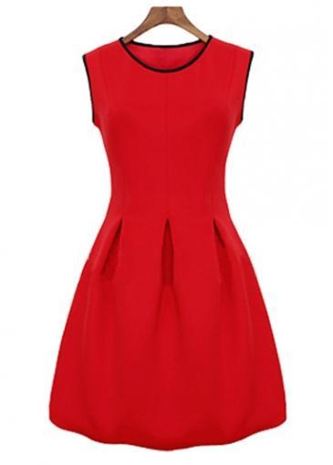 Rosewe Sparkly Tank Style Red Sleeveless Mini Dress