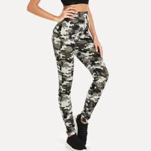 Shein Drawstring Waist Camo Leggings