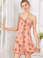 Shein Ice Cream Print Ruffle Hem Cami Dress