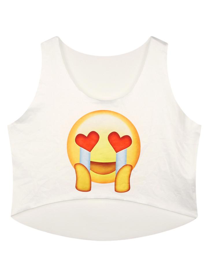 Shein Dip Hem Expression Print Tank Top