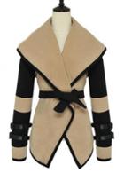 Rosewe Trendy Color Block Turndown Collar Long Sleeve Coat