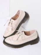 Shein Apricot Lace Up Pu Flat Shoes
