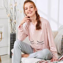 Shein Eye Print Top & Pants Pj Set