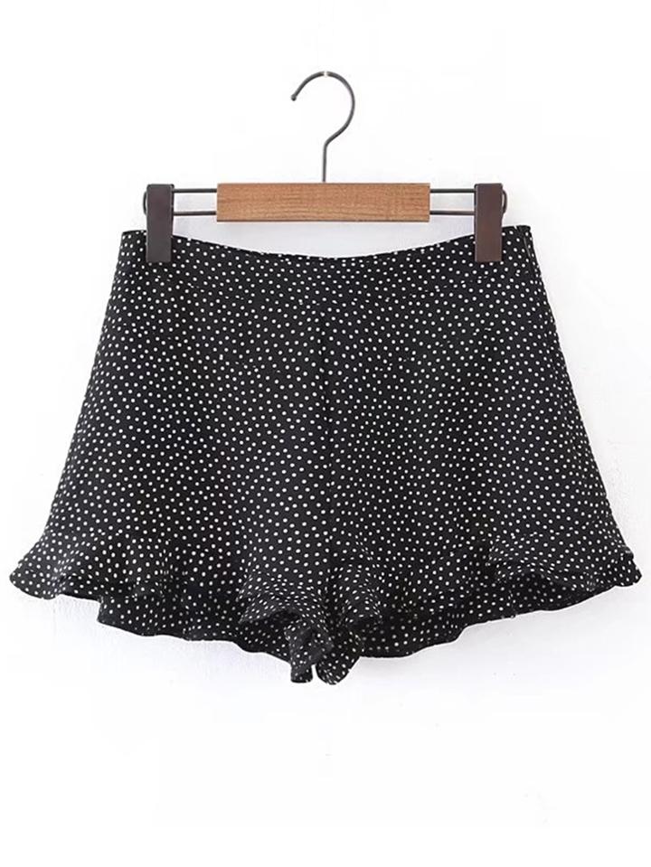 Shein Polka Dot Ruffle Hem Shorts