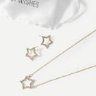Shein Rhinestone Star Pendant Necklace & Stud Earrings