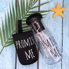 Shein Letter Print Water Bottle 620ml With Bag