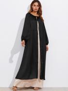 Shein Tie Neck Lantern Sleeve Abaya