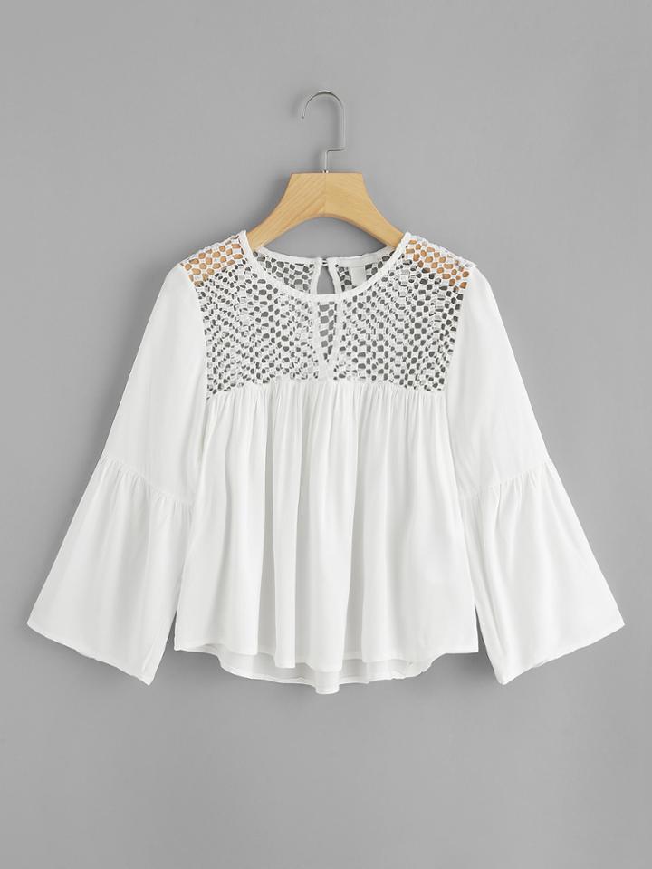 Shein Cut Out Panel Pleated Detail Top