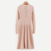 Shein Double Breasted Pleated Sweater Dress