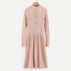 Shein Double Breasted Pleated Sweater Dress
