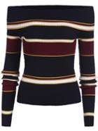 Shein Multicolor Boat Neck Striped Slim Knit Sweater