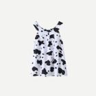 Shein Girls Cow Print Halter Neck Dress