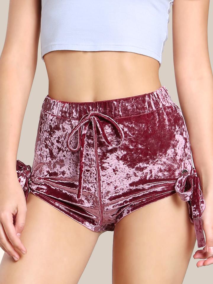 Shein Eyelet Tie Side Sweatshorts