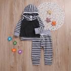 Shein Toddler Boys Striped Hooded Top With Pants