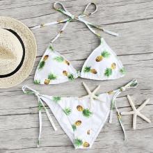Shein Fruit Print Self Tie Bikini Set