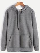 Shein Dark Grey Hooded Pocket Sweatshirt