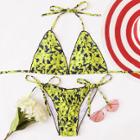 Shein Leaf Print Self Tie Bikini Set