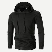 Shein Men Solid Hooded Sweatshirt