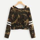Shein Camo Twist Cut Out Crop T-shirt