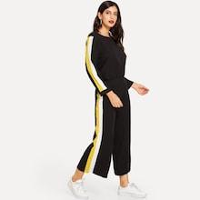 Shein Striped Seam Sweatshirt With Pants Set