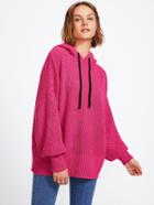 Shein Ribbed Knit Oversized Hooded Sweater