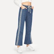 Shein Tape Detail Drawstring Jeans