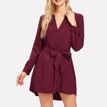 Shein Self Tie Dip Hem Dress