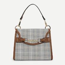 Shein Ring Chain Design Houndstooth Tote Bag