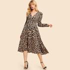 Shein 70s Leopard Print Flare Dress