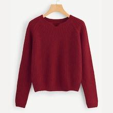 Shein Raglan Sleeve Solid Jumper