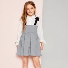Shein Girls Plaid Pinafore Skirt