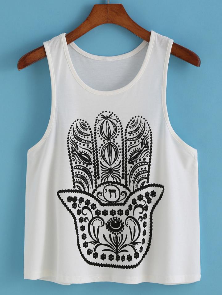 Shein Hand Print Tank Top