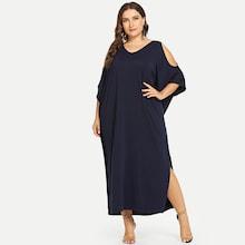 Shein Open Shoulder Solid Poncho Dress