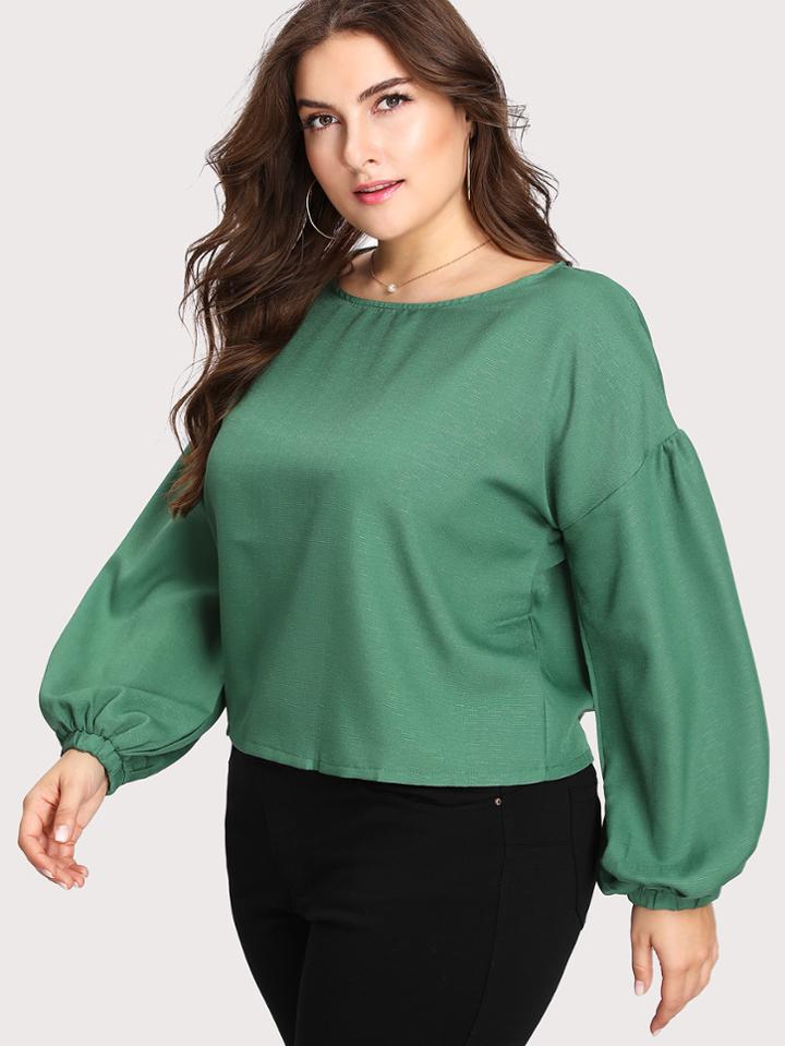Shein Drop Shoulder Lantern Sleeve Blouse