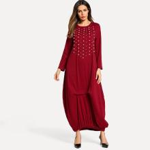 Shein Faux Pearl Beading Longline Dress