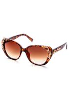 Shein Brown Tortoise Floral Frame Large Lens Sunglasses
