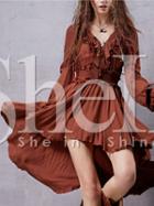 Shein Red Ruffle High Low Dress