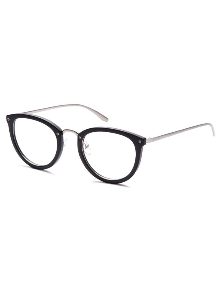 Shein Matte Black Frame Silver Arm Glasses