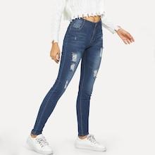 Shein Ripped Detail Washed Jeans