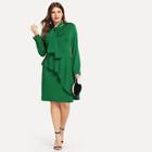 Shein Plus Solid Overlap Dress