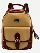 Shein Yellow Contrast Trim Buckled Strap Backpack