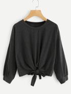 Shein Dropped Shoulder Tie Front T-shirt