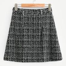 Shein Zip Front Tweed Skirt