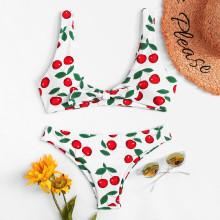 Shein Cherry Print Bikini Set